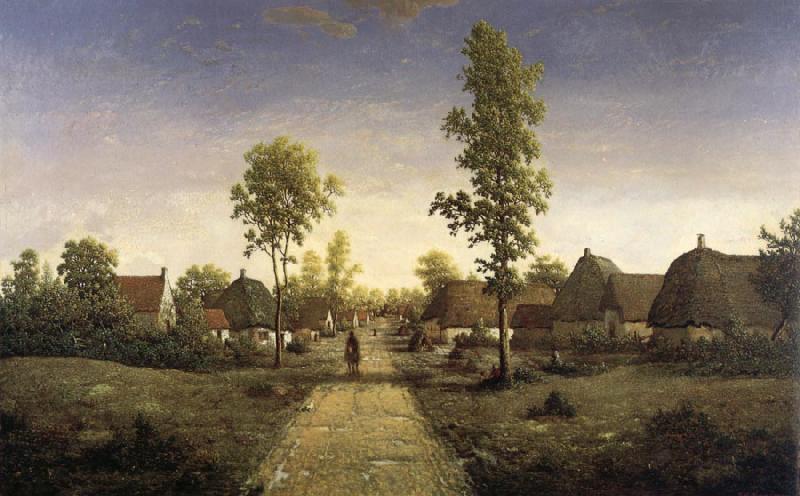 Pierre etienne theodore rousseau The village of becquigny oil painting image